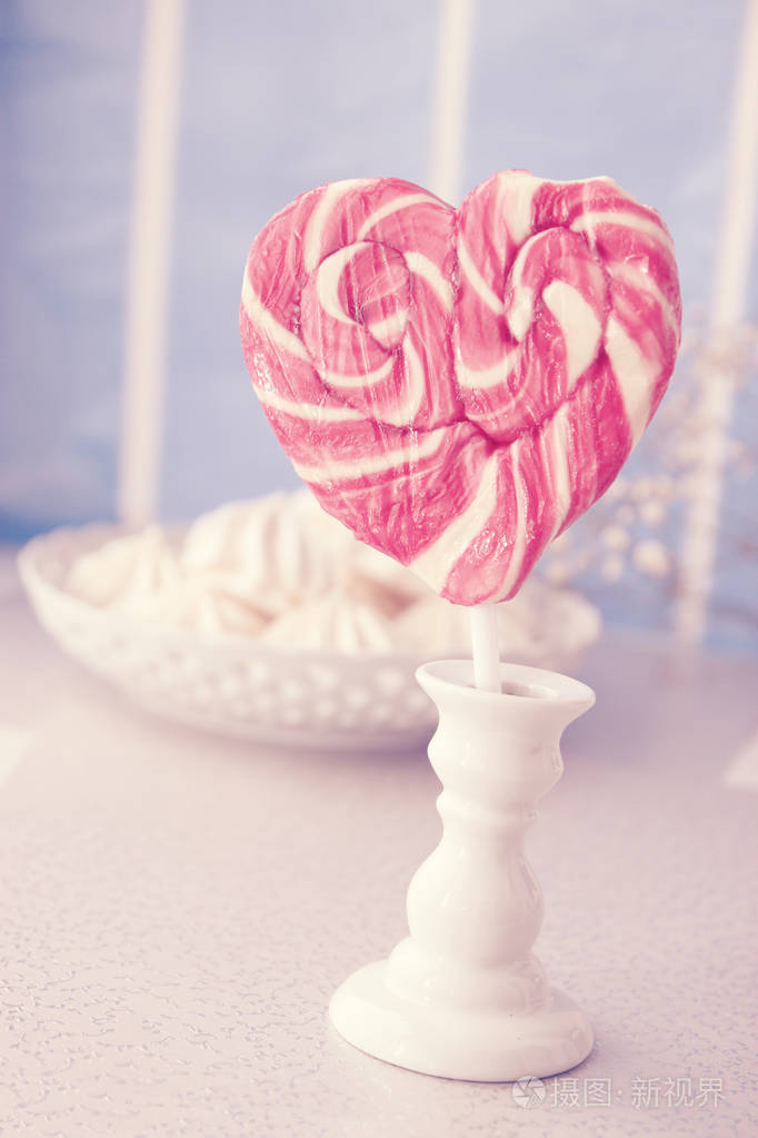 心形的甜棒棒糖