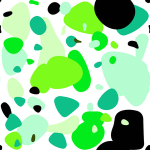 浅蓝绿色矢量无缝纹理与磁盘。 模糊的气泡在抽象的背景上与彩色梯度。 纺织品壁纸设计。