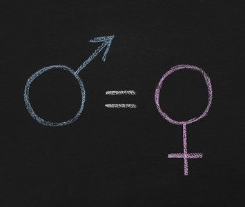 男性符号相等女性, 黑板素描