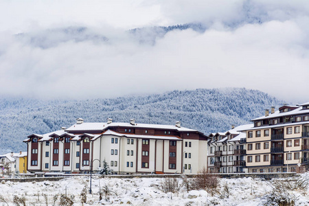 美丽的冬季高山滑雪胜地，保加利亚班斯科有酒店