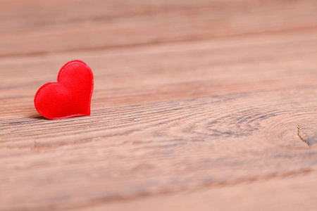 s day red heart on wooden background. Holidays background. Love 