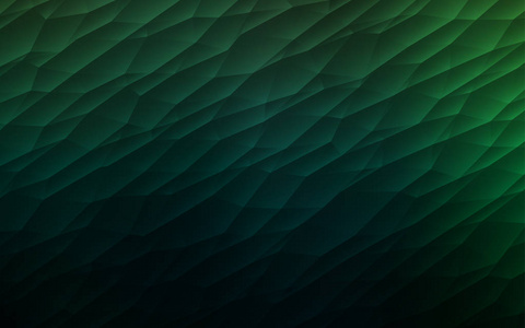 深绿色矢量背景与线条三角形。 彩色梯度抽象背景上的三角形。 现代模板为您的登陆页面。