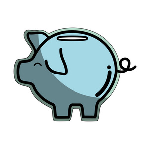 猪图标省钱货币矢量图