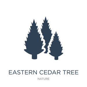 东方雪松树图标矢量白色背景东方雪松树潮流填充图标从自然收藏。
