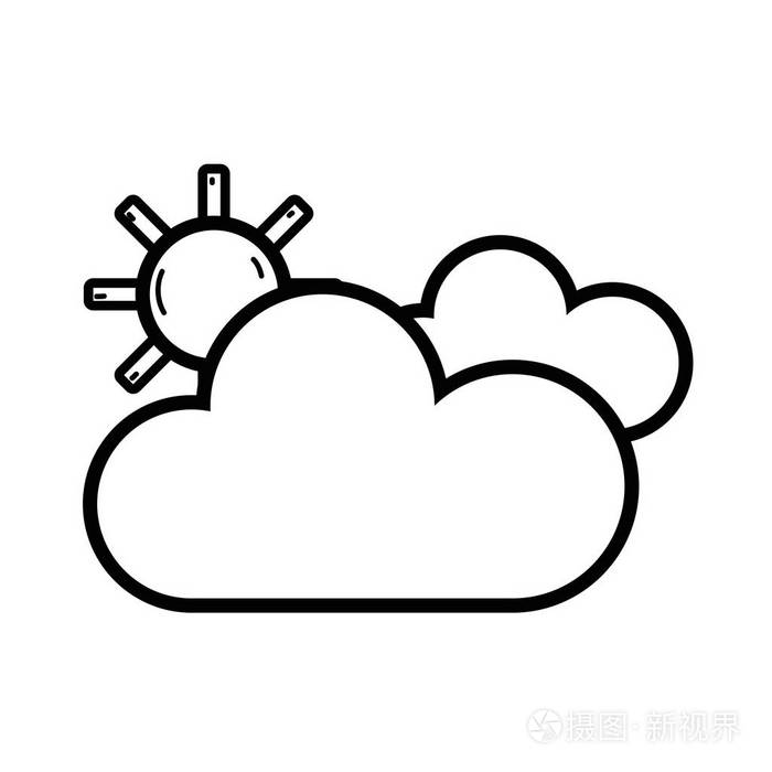 云线美景天气与太阳矢量插图插画-正版商用图片17rjpz-摄图新视界