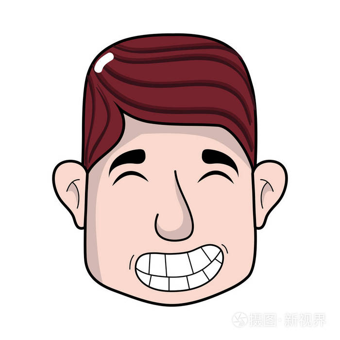 带脸发型矢量图的人头