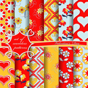 s Day. Heart, abstract shapes, decorative flowers, design elemen