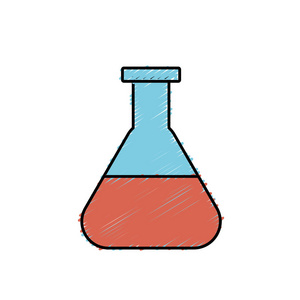 埃伦迈耶瓶实验室化学设计矢量插图