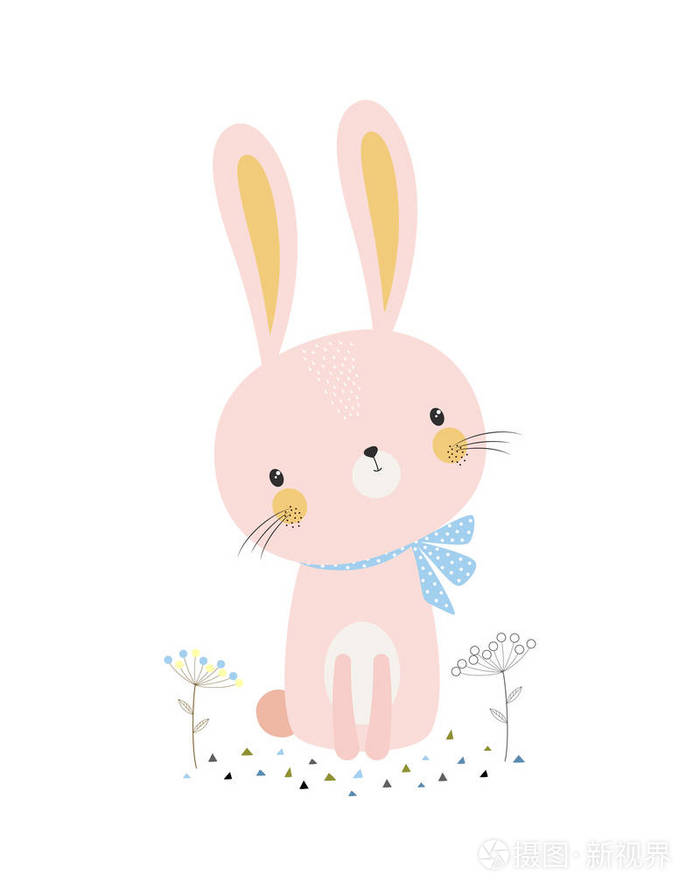 下载小样发票合同问题/举报复活节兔子矢量插图可爱的兔子卡通人物