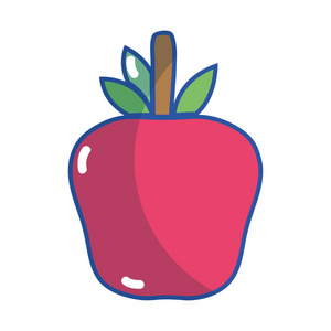 美味的苹果水果健康生活矢量插图