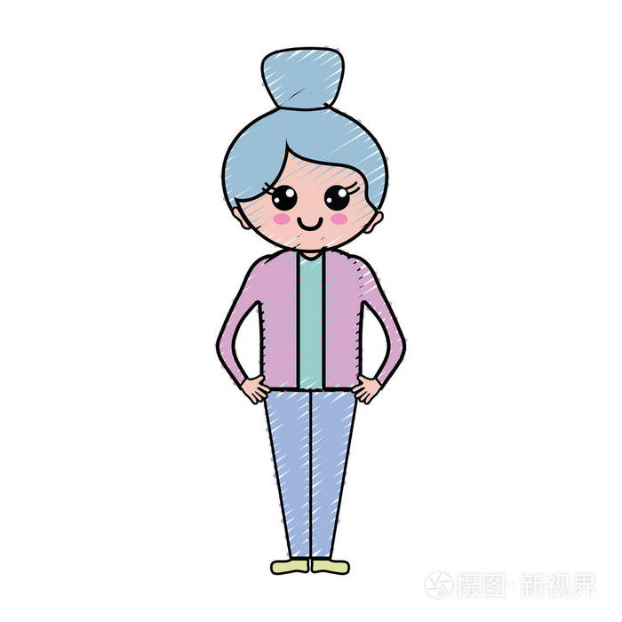 发型设计矢量插图美女