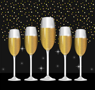 香槟杯庆祝节日活动矢量插图图片