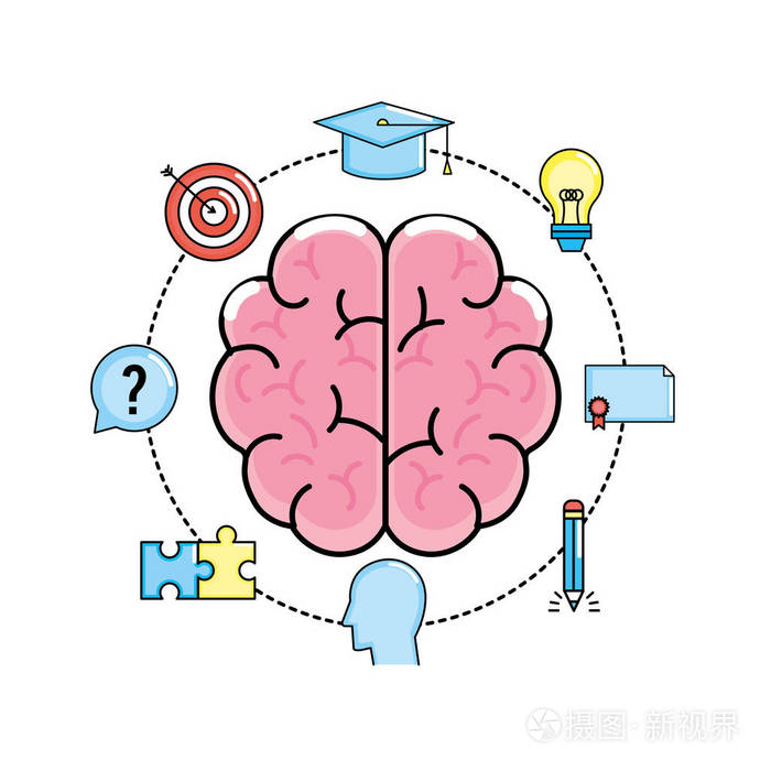 设置创意过程和头脑风暴发明矢量插图
