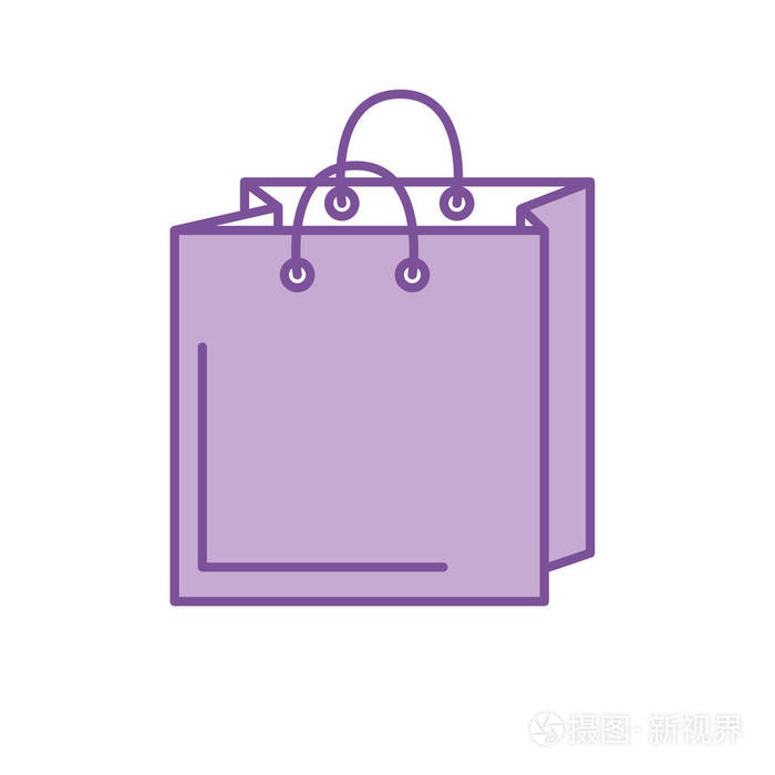 剪影购物袋设计以节省产品矢量插图