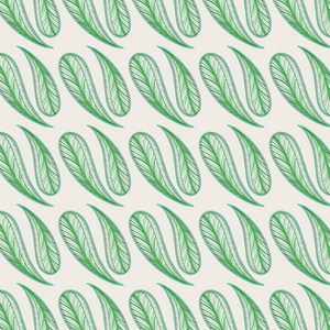 绿色可爱的植物学背景矢量插图