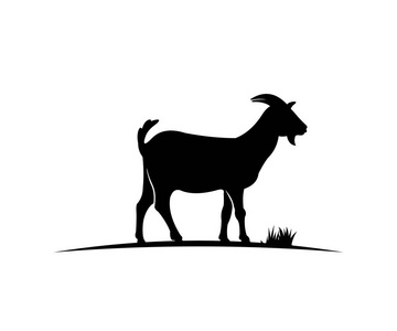 山羊农场现场矢量图标标识简单平面样式模板照片