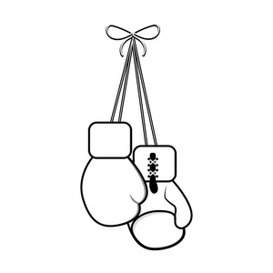 图形拳击手套悬挂图标，矢量插图设计
