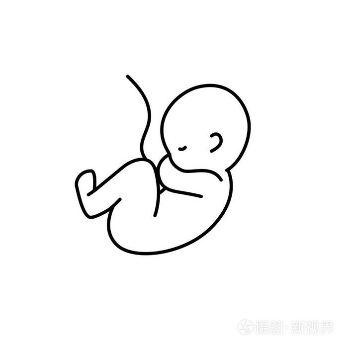 线好宝宝与脐带矢量插图插画-正版商用图片17rtpo-摄图新视界