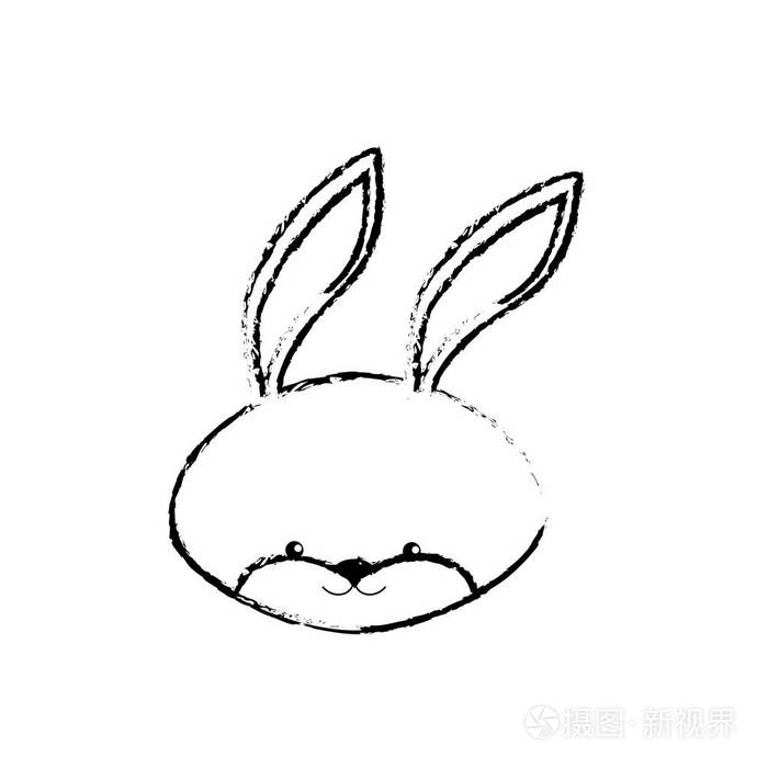 图形可爱兔头野生动物插图插画-正版商用图片17rttt-摄图新视界