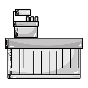 灰度收银机技术检查产品矢量图