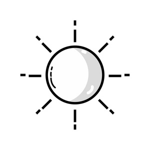 可爱的太阳和自然元素天气矢量插图