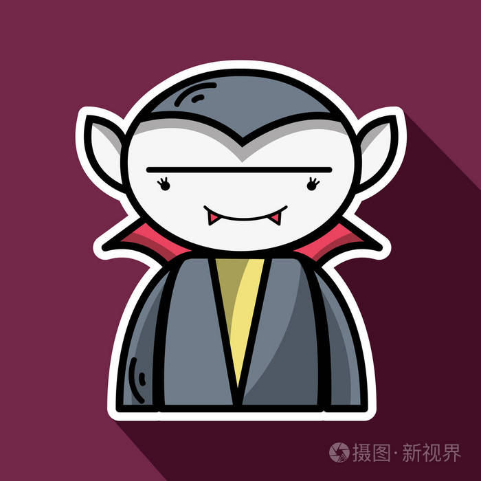 带有尖牙和披风矢量插图的人
