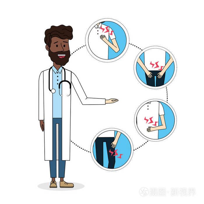 医生疾病症状诊断预防矢量图