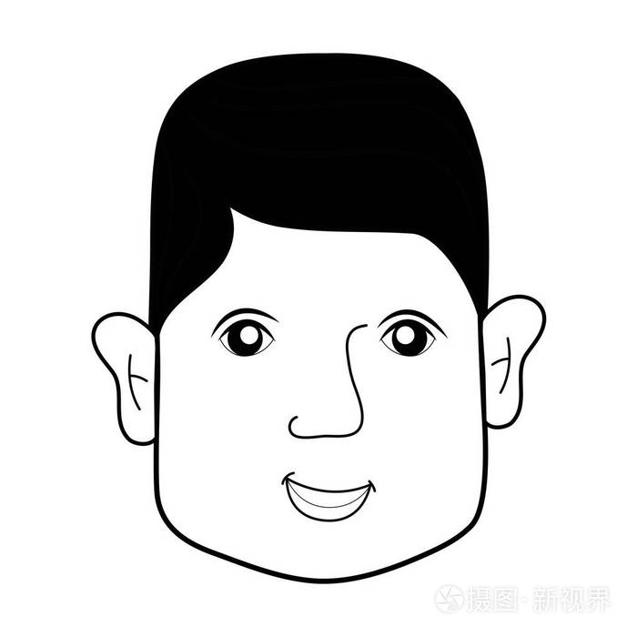 有脸发型矢量图等高线人头