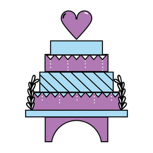 美味和甜蜜的蛋糕庆祝设计矢量插图