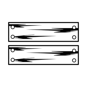 线条木制木板与金属花边矢量插图设计