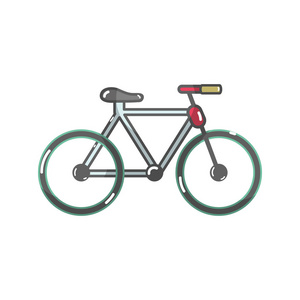 可爱的自行车做运动矢量插图设计