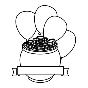 大锅硬币和气球氦圣帕布里克斯日