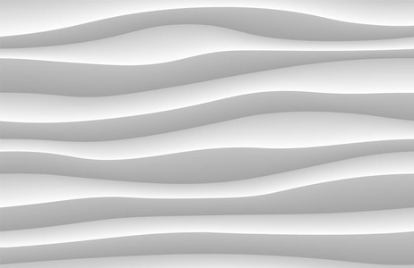 白色抽象波浪背景.3d 波图案纹理.几何黑白壁纸.曲线墙体装饰图案.