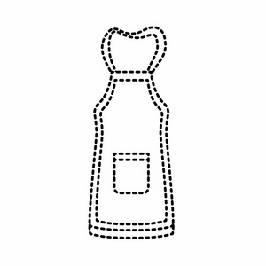 虚线形状围裙对象设计风格清洁矢量插图