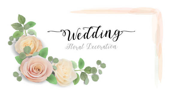 花婚礼邀请雅邀请感谢rsvp保存日期新娘花洒结婚日卡片模板潮流设计花园花粉桃红蔷薇绿桉叶绿花花束 黄金几何框架大理石背景矢量插画 正版商用图片17s2t2 摄图新视界