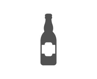 啤酒瓶图标。 酒吧工艺啤酒标志。 啤酒厂饮料符号。 质量设计要素。 经典风格图标。 向量