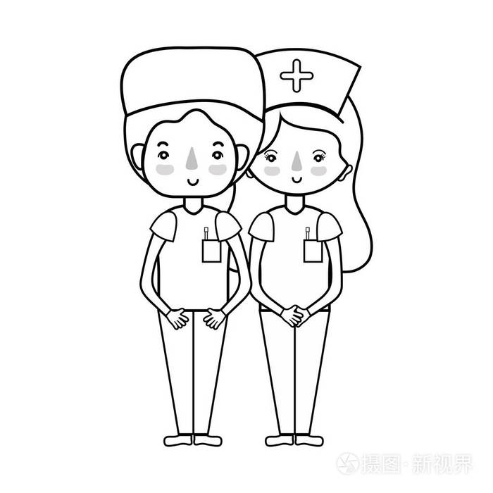 线医生和护士帮助人们矢量插图插画-正版商用图片17s3er-摄图新视界