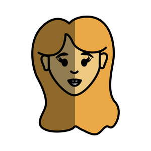 女性头部及面部发型矢量图设计