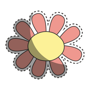 美丽的花朵，椭圆形花瓣矢量插图设计
