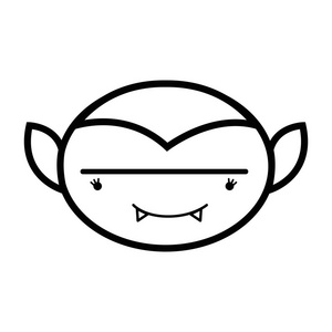 线条人脸上有尖牙矢量插图照片