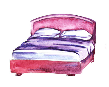 手绘床图片