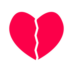 平的风格. 破碎的心脏图标为您的网站设计标志应用程序ui.