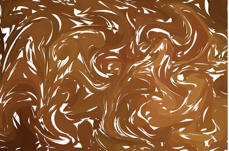 矢量手工绘制的水大理石纹理艺术作品。 棕色液体油漆图案。 艾布鲁苏米纳加什技术中抽象的彩色背景。