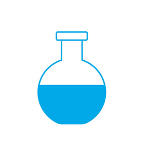 轮廓埃伦迈耶瓶实验室化学设计矢量插图