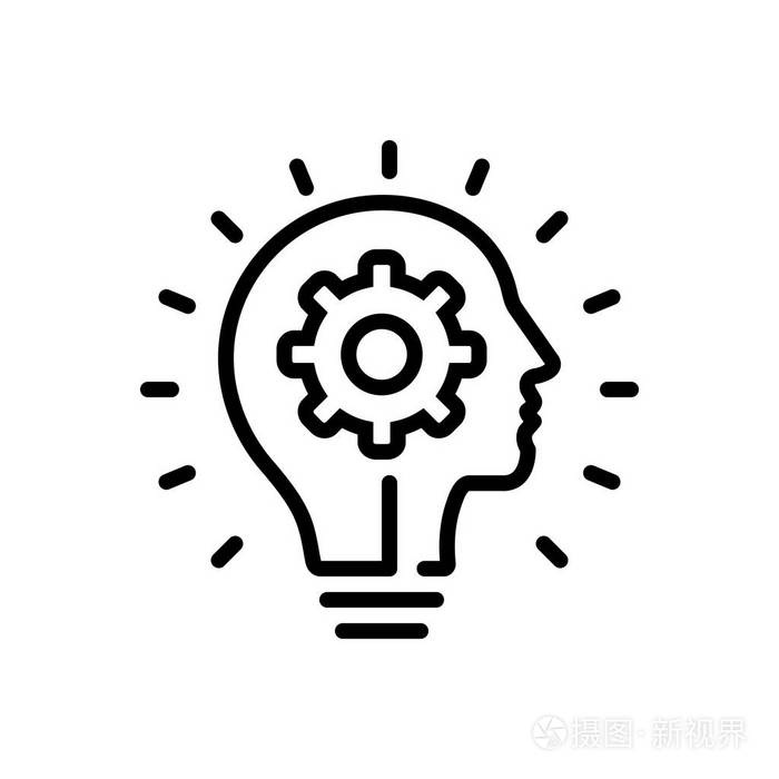 创新创新的黑线图标