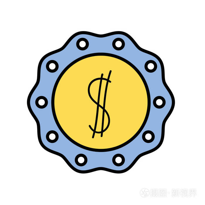金属标志货币标志设计图示