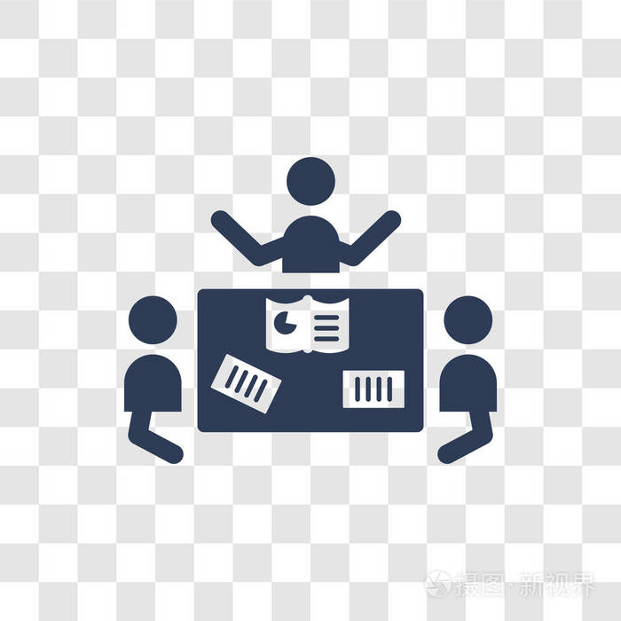 会议图标.时尚会议标志概念透明背景的沟通收集