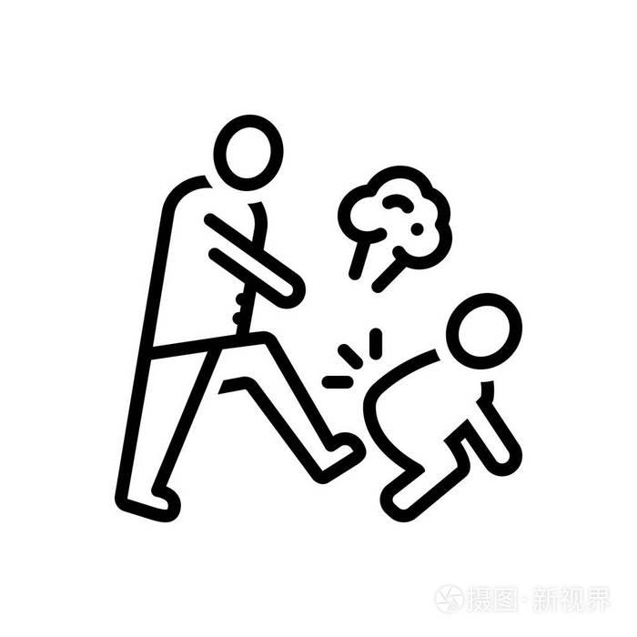 针对敌对敌人的黑线图标