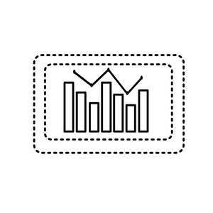 虚线形状计算机，统计图条矢量插图