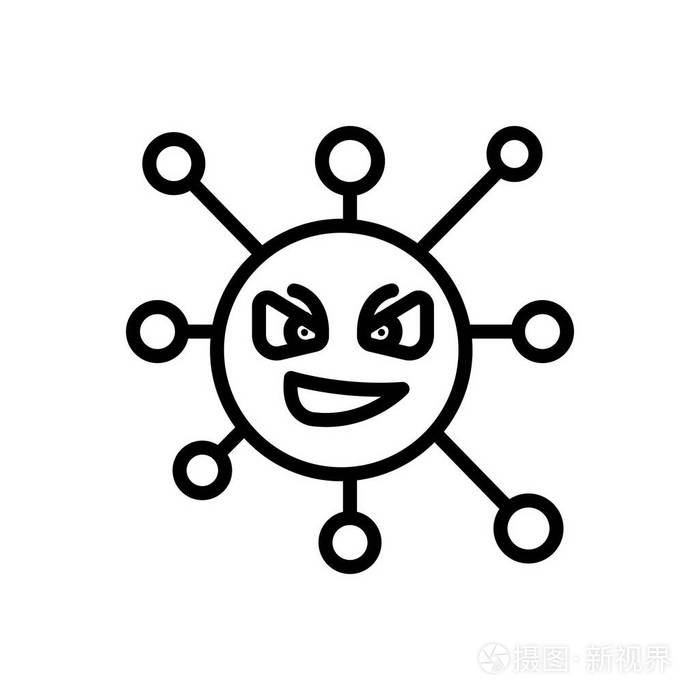 病毒细菌黑线图标插画-正版商用图片17sama-摄图新视界